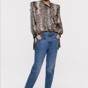 Zara Snakeskin Print Blouse